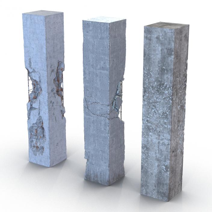 3D model Concrete Pillars Set