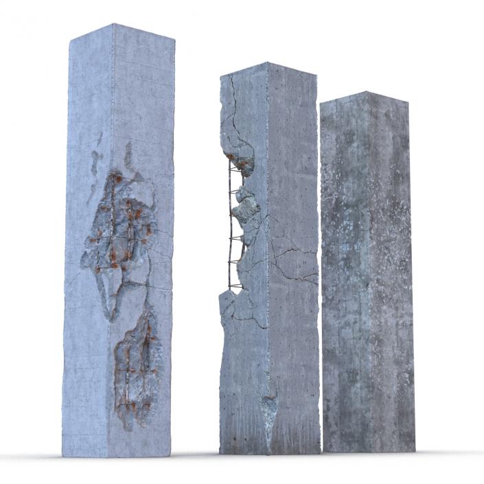 3D model Concrete Pillars Set