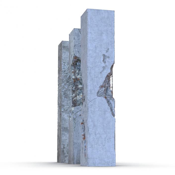 3D model Concrete Pillars Set