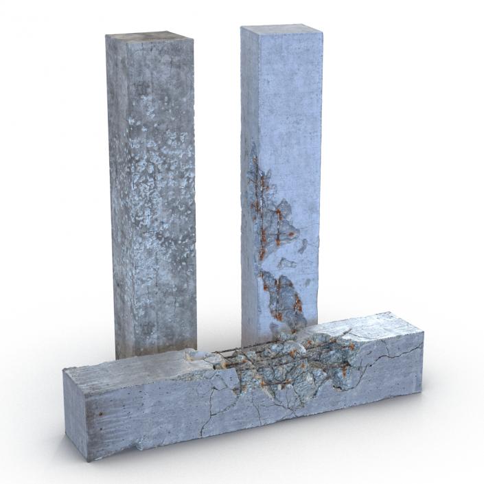 3D model Concrete Pillars Set