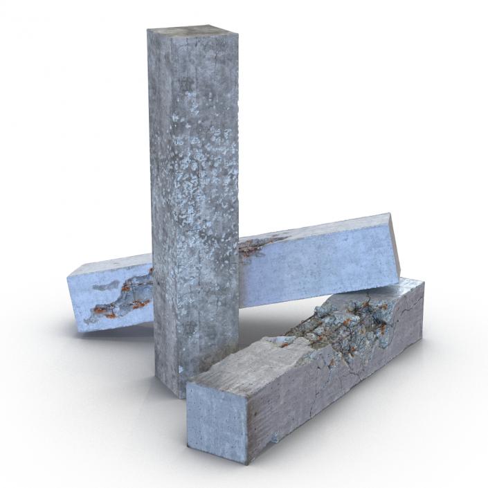 3D model Concrete Pillars Set