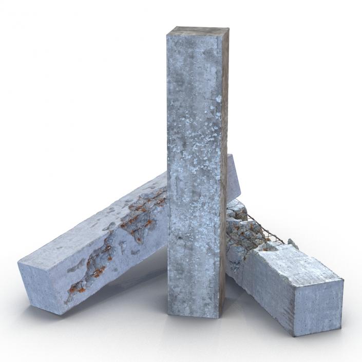 3D model Concrete Pillars Set