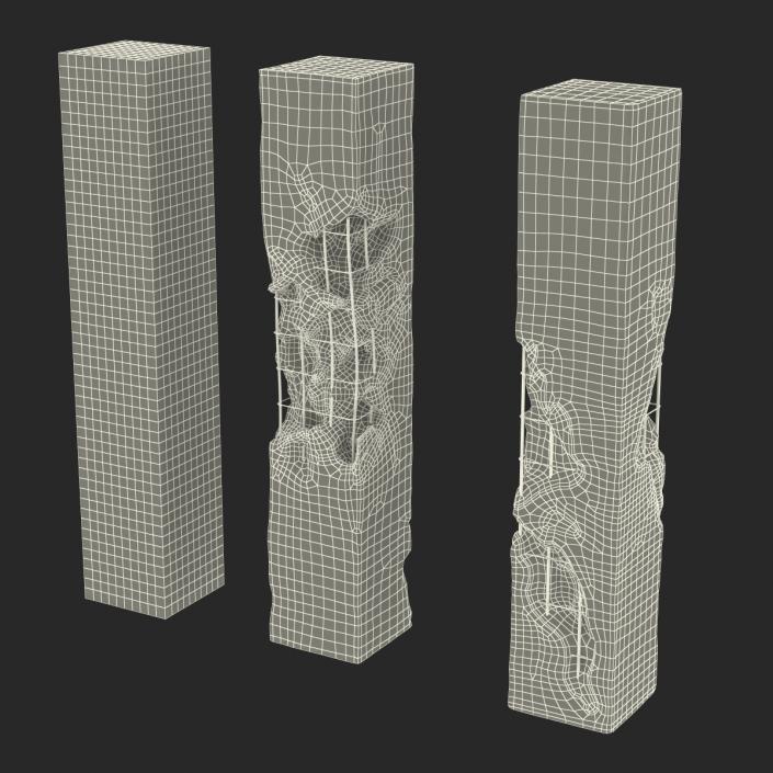 3D model Concrete Pillars Set