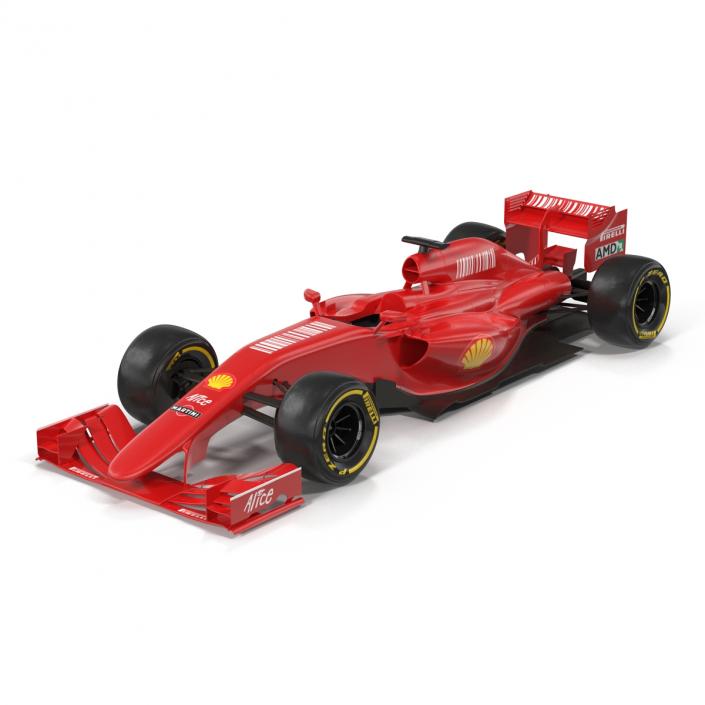 3D Formula One Car Rigged Red