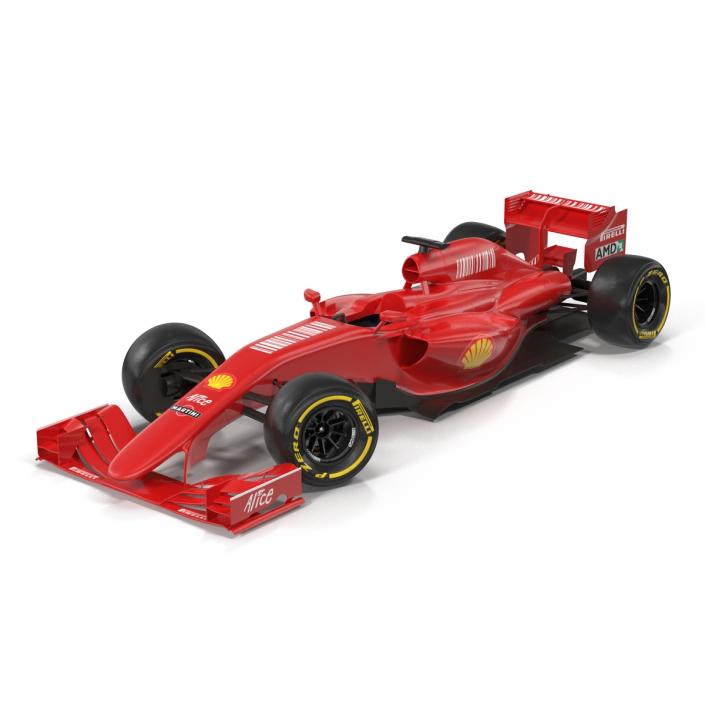 3D Formula One Car Rigged Red