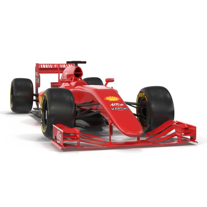 3D Formula One Car Rigged Red