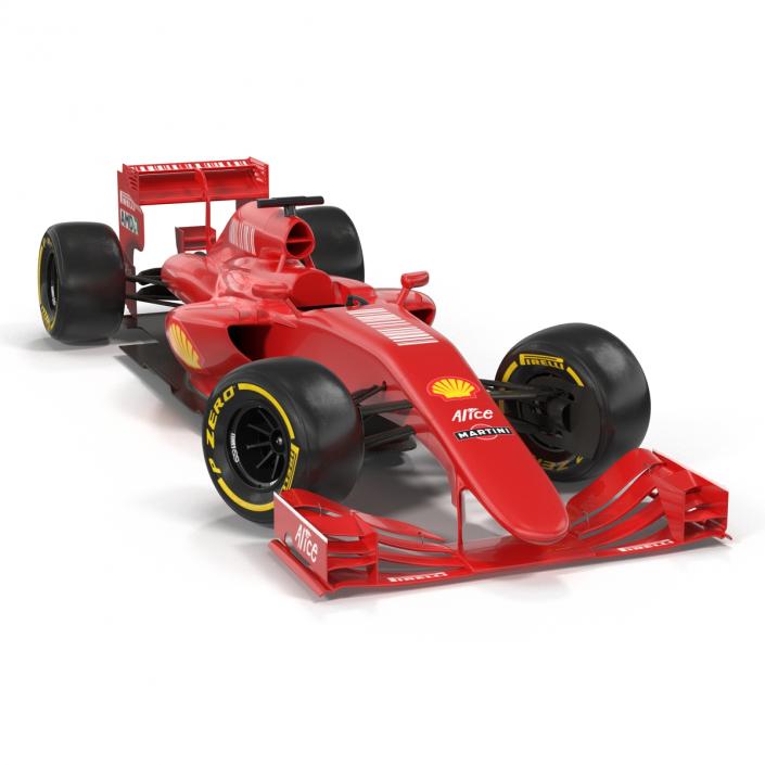 3D Formula One Car Rigged Red