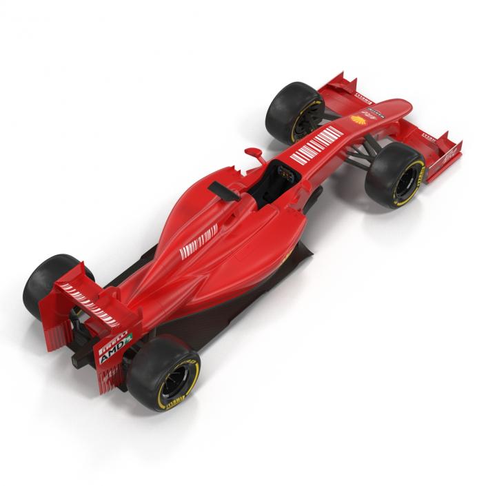 3D Formula One Car Rigged Red