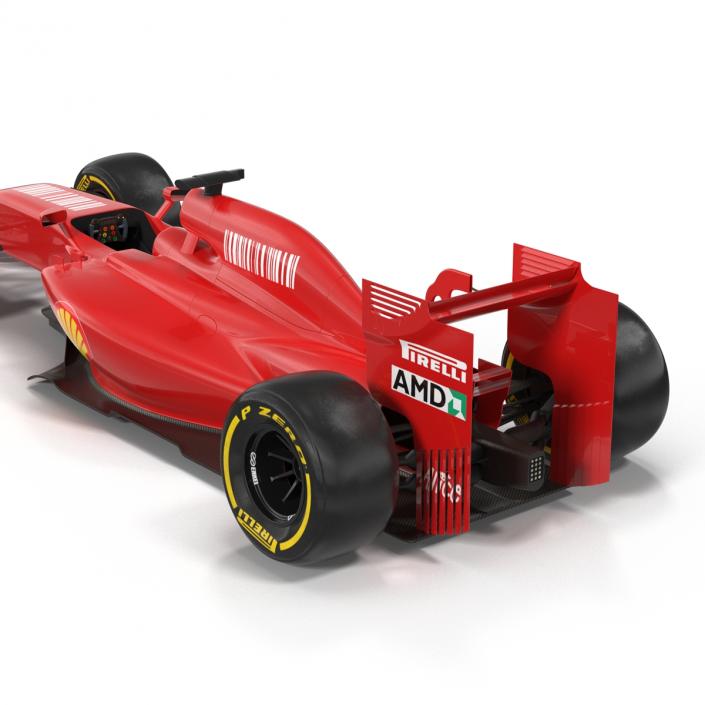 3D Formula One Car Rigged Red