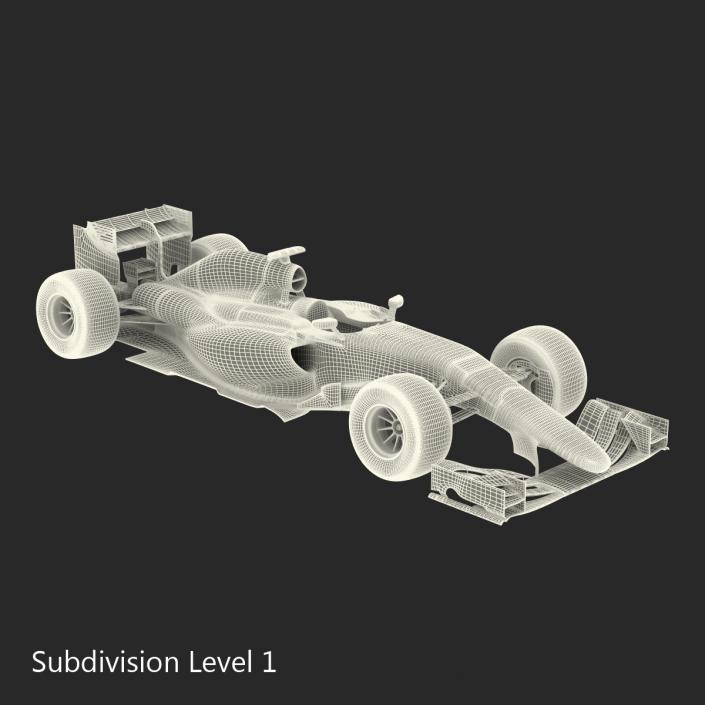 3D Formula One Car Rigged Red