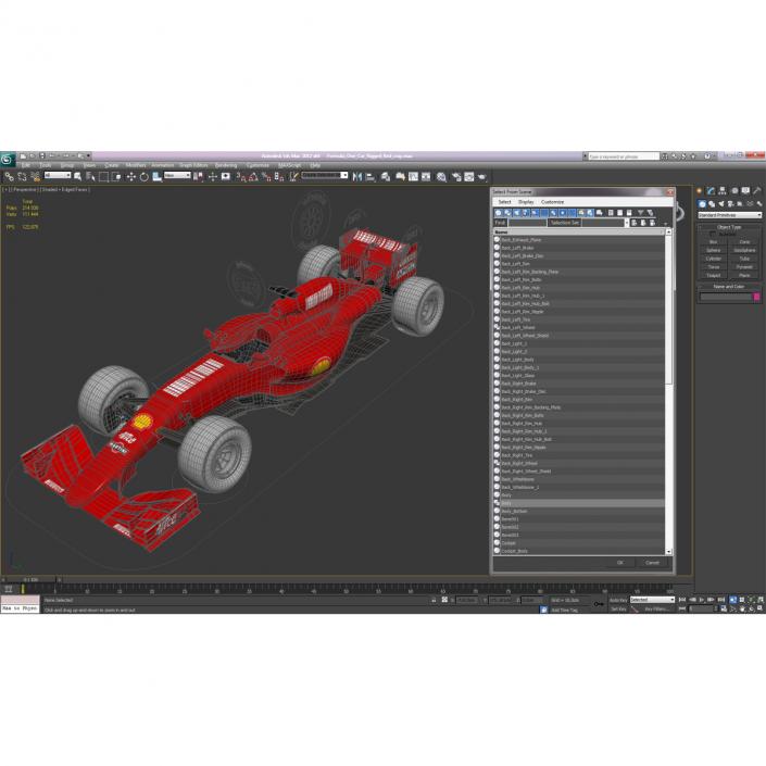 3D Formula One Car Rigged Red