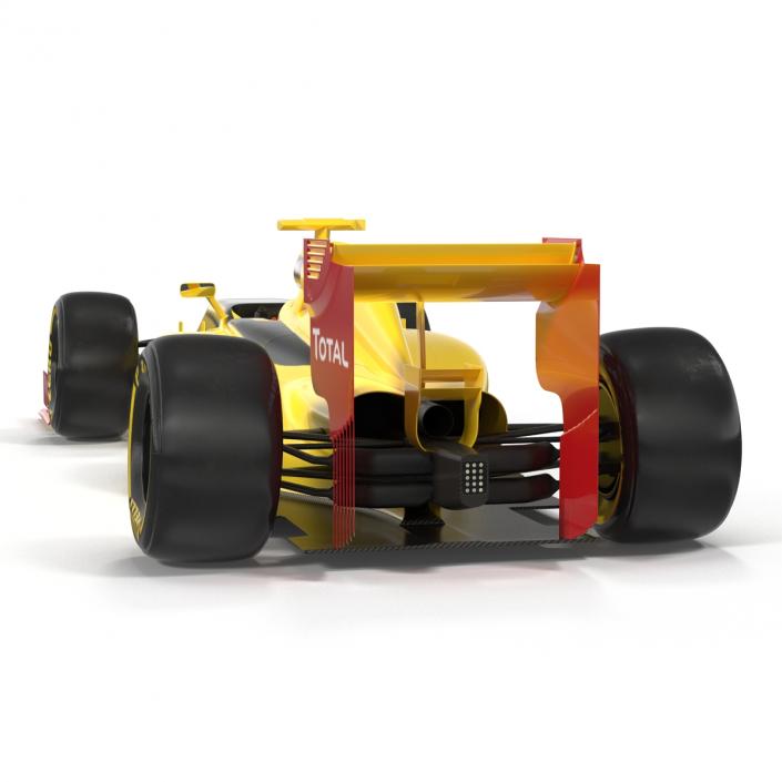 Formula One Car Rigged Yellow 3D model