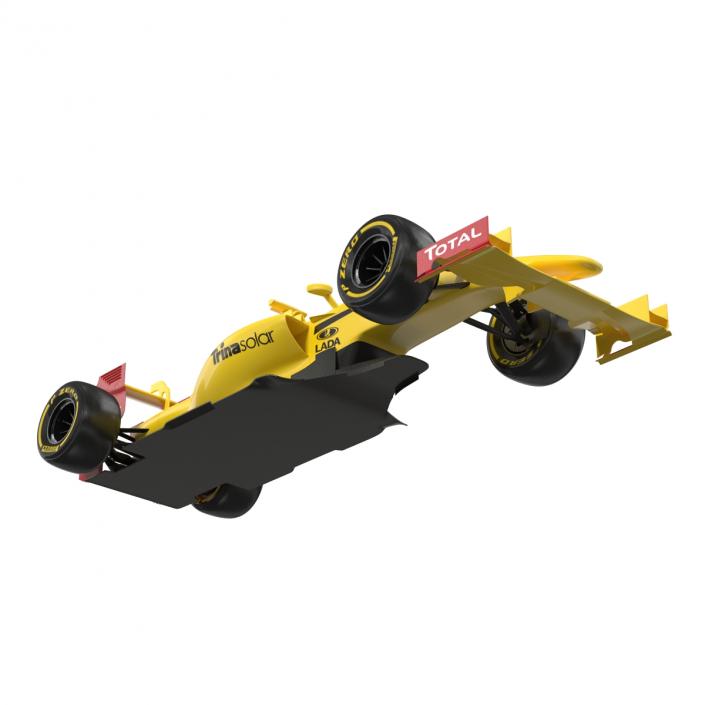 Formula One Car Rigged Yellow 3D model