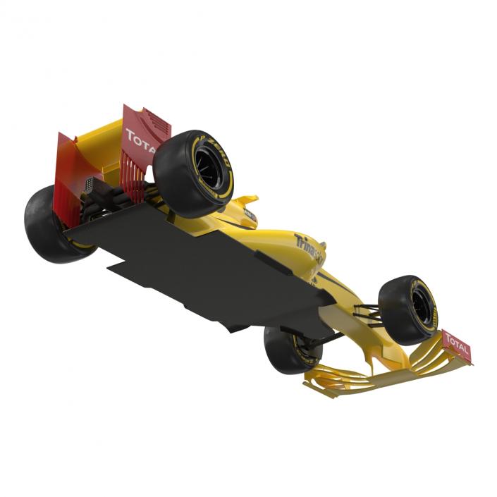 Formula One Car Rigged Yellow 3D model