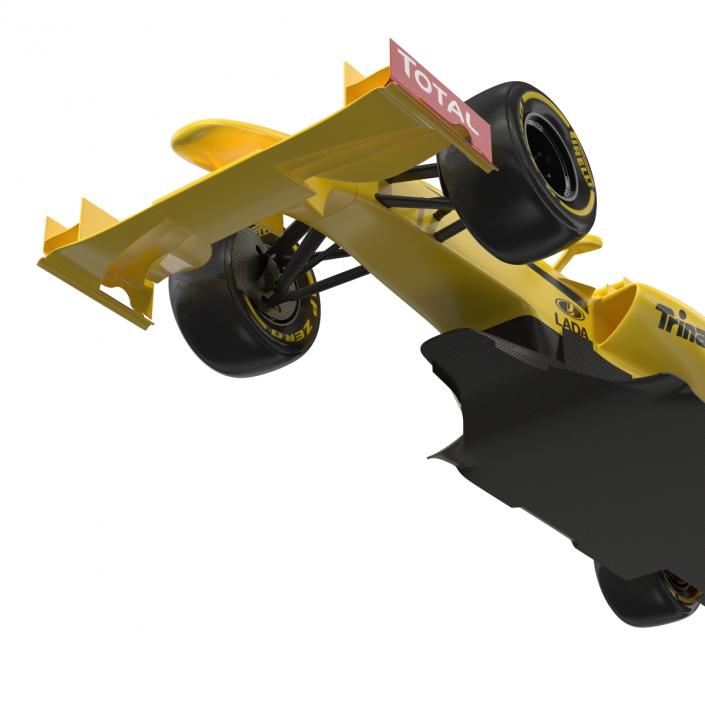 Formula One Car Rigged Yellow 3D model