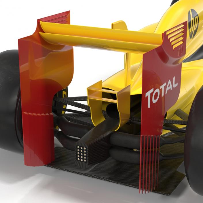 Formula One Car Rigged Yellow 3D model