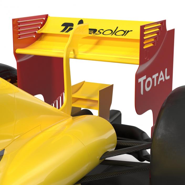 Formula One Car Rigged Yellow 3D model