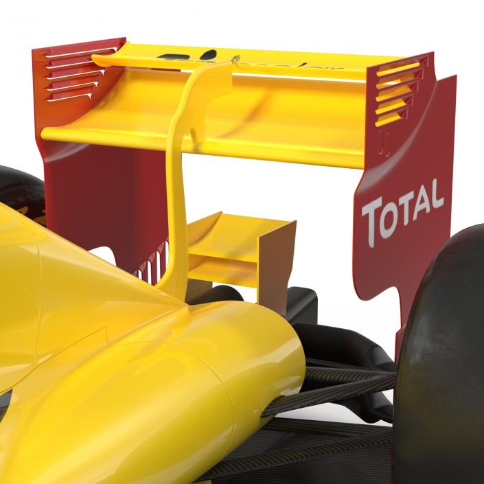 Formula One Car Rigged Yellow 3D model