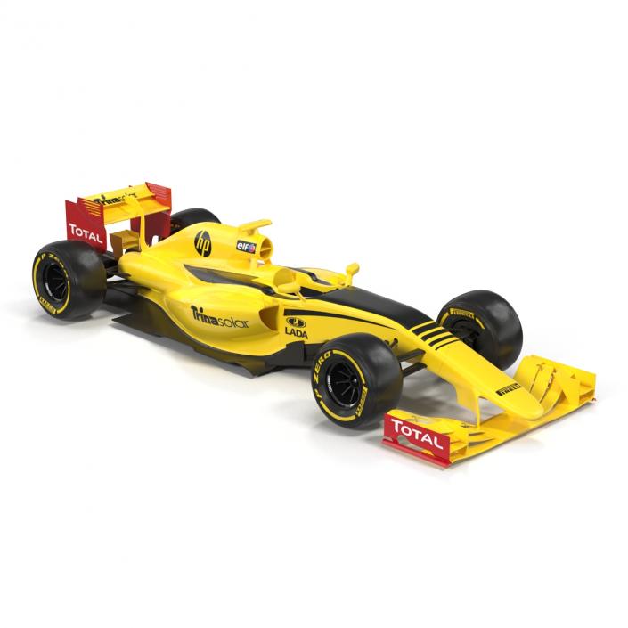 Formula One Car Yellow 3D