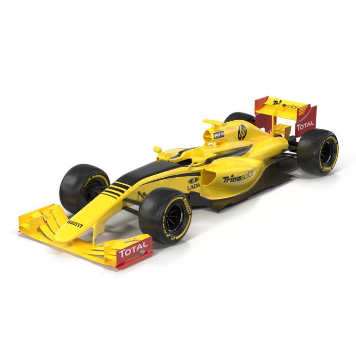 Formula One Car Yellow 3D