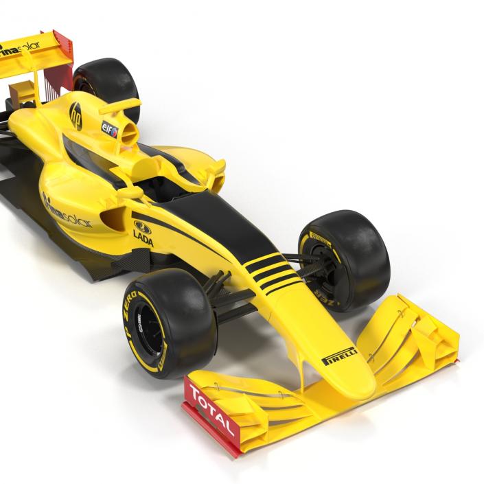 Formula One Car Yellow 3D