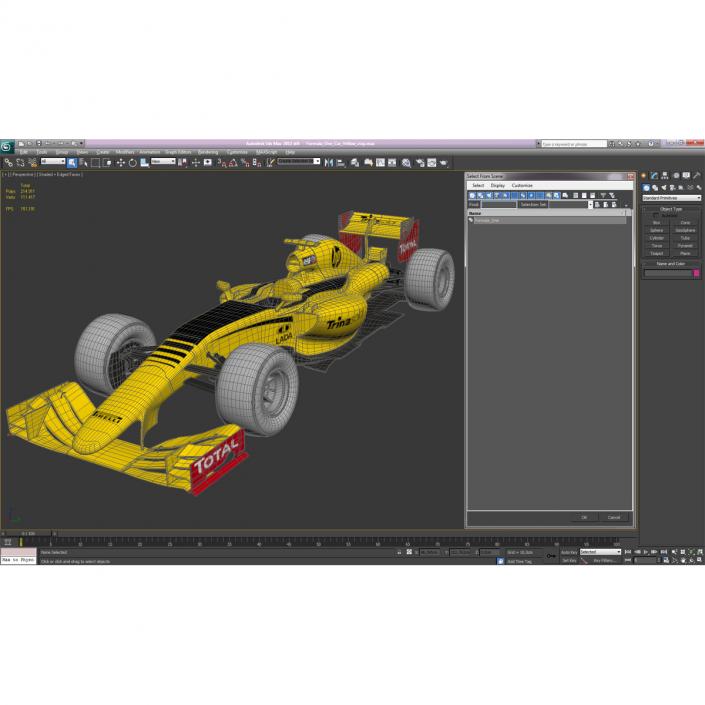 Formula One Car Yellow 3D