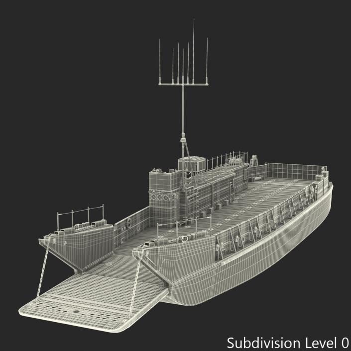 Landing Craft Utility Class 1627 Rigged 3D model