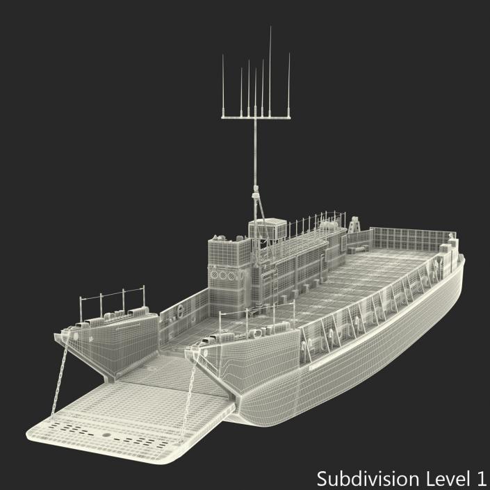 Landing Craft Utility Class 1627 Rigged 3D model