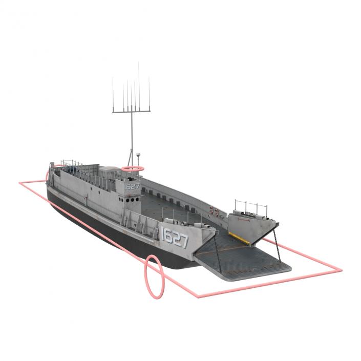 Landing Craft Utility Class 1627 Rigged 3D model