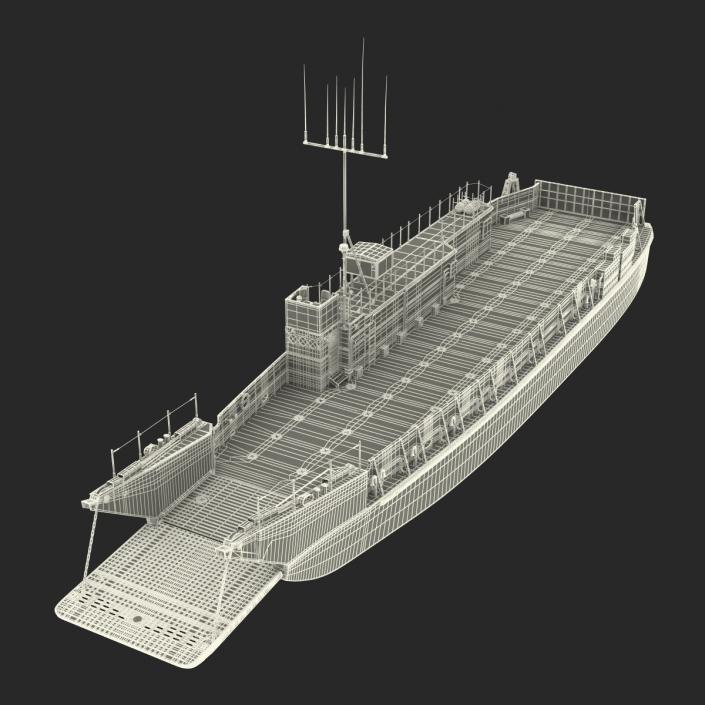 Landing Craft Utility Class 1627 Rigged 3D model