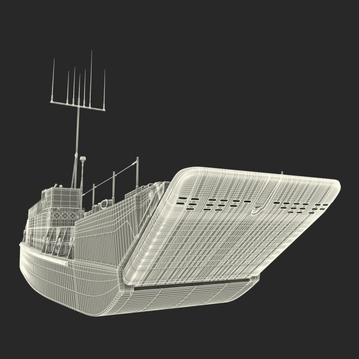 Landing Craft Utility Class 1627 Rigged 3D model