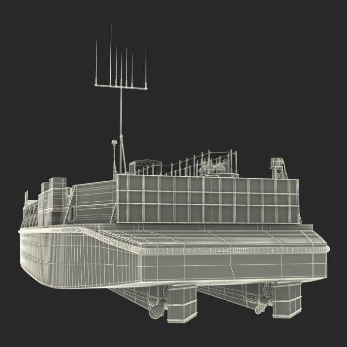 Landing Craft Utility Class 1627 Rigged 3D model