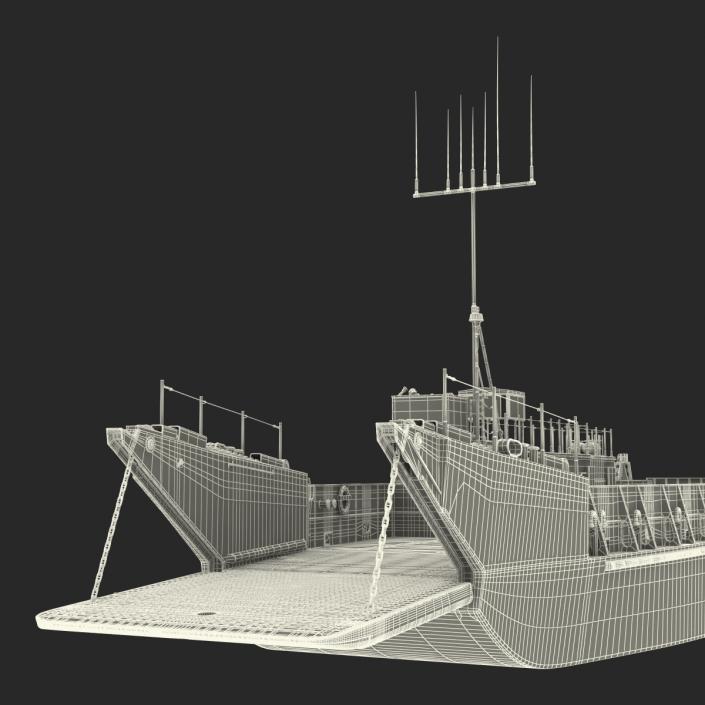 Landing Craft Utility Class 1627 Rigged 3D model