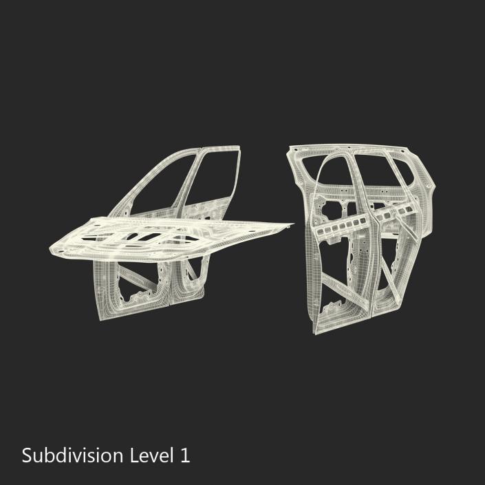 3D SUV Doors Hood and Trunk Rigged