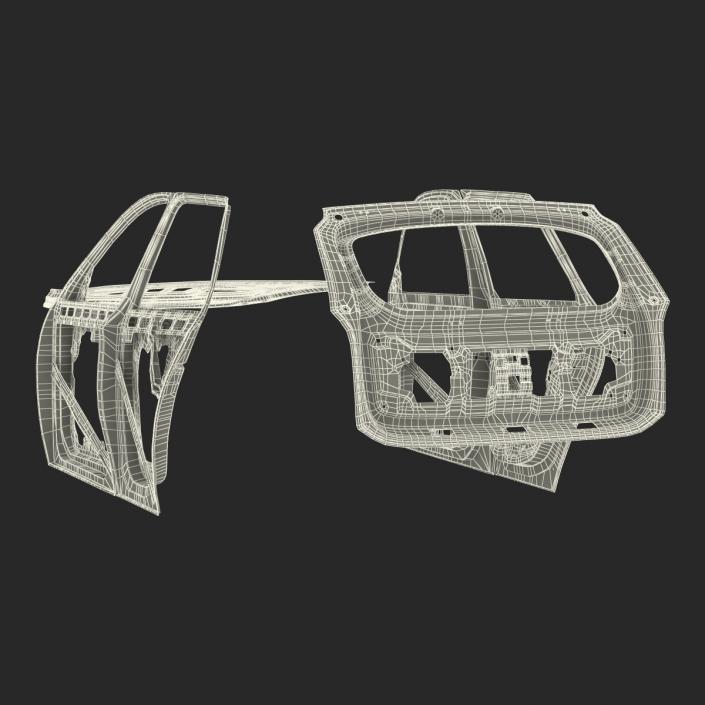 3D SUV Doors Hood and Trunk Rigged