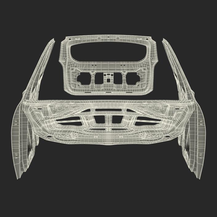 3D SUV Doors Hood and Trunk Rigged