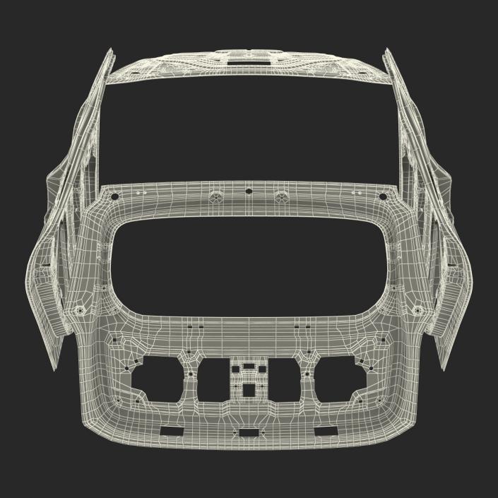 3D SUV Doors Hood and Trunk Rigged