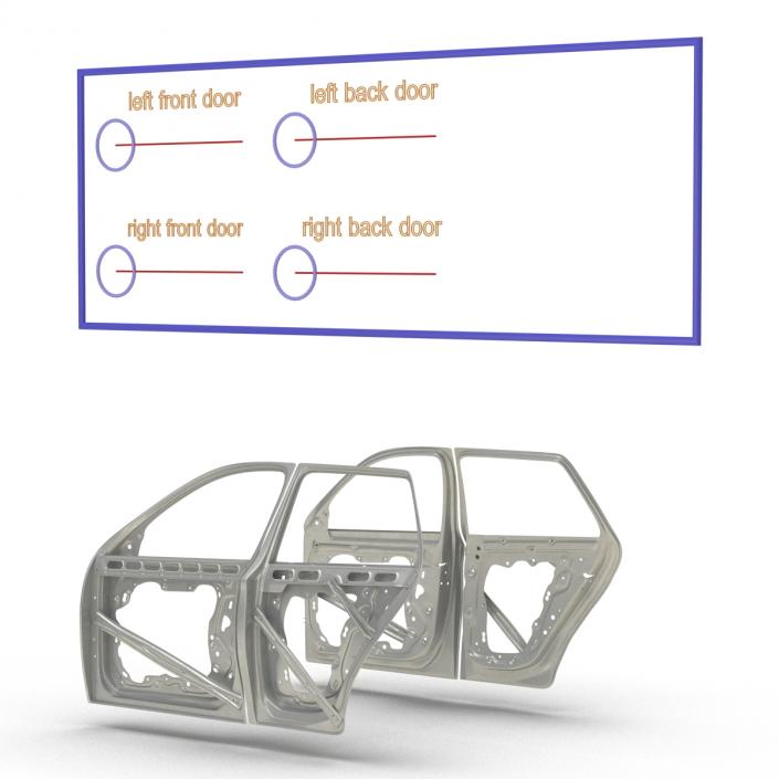 3D SUV Doors Rigged