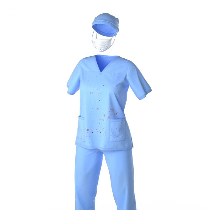 Female Surgeon Dress 16 Stained with Blood 3D