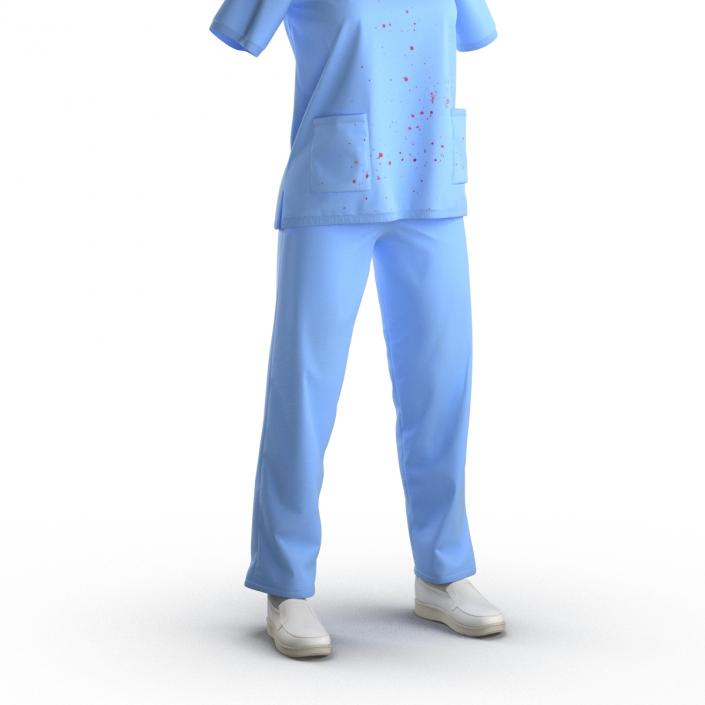 Female Surgeon Dress 16 Stained with Blood 3D