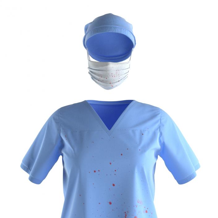 Female Surgeon Dress 16 Stained with Blood 3D