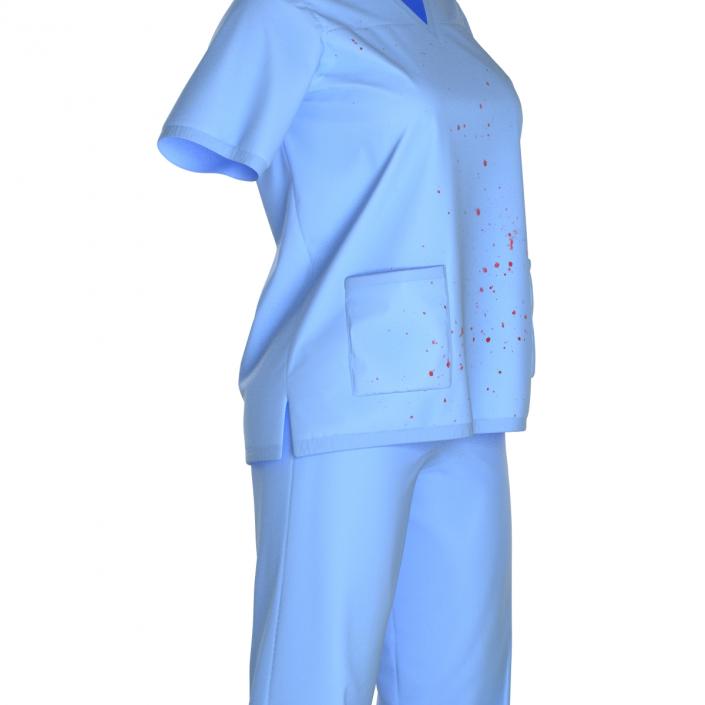 Female Surgeon Dress 16 Stained with Blood 3D