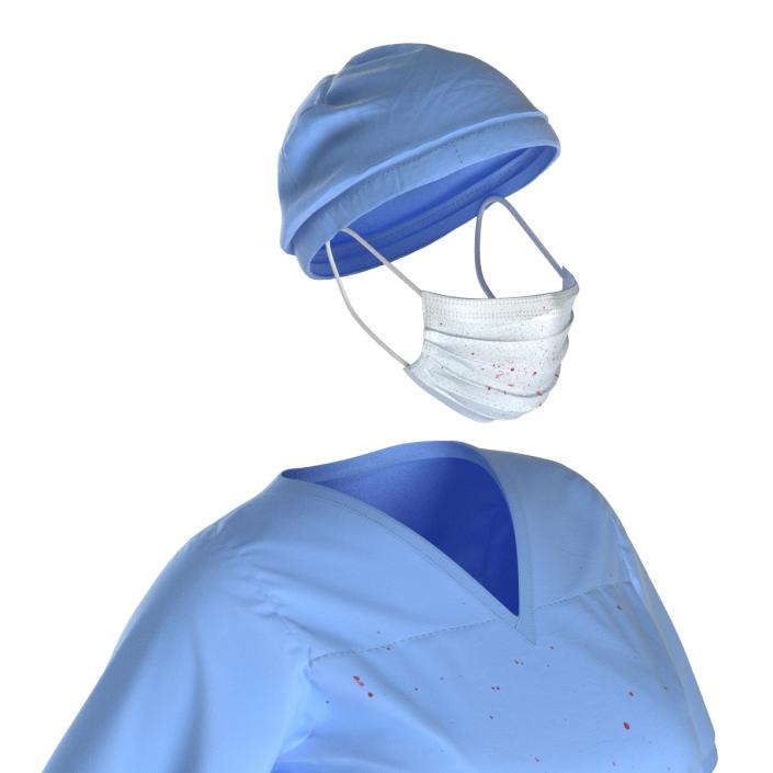 Female Surgeon Dress 16 Stained with Blood 3D