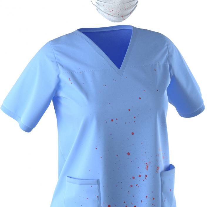 Female Surgeon Dress 16 Stained with Blood 3D