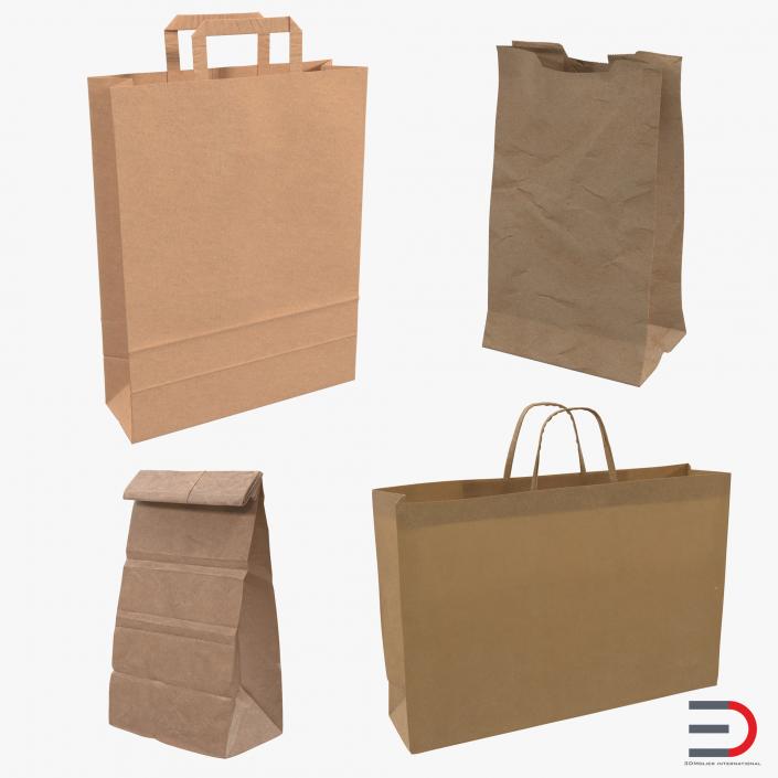 3D Paper Bags Collection 2 model