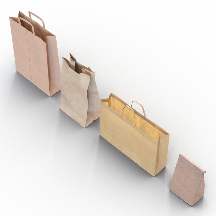 3D Paper Bags Collection 2 model