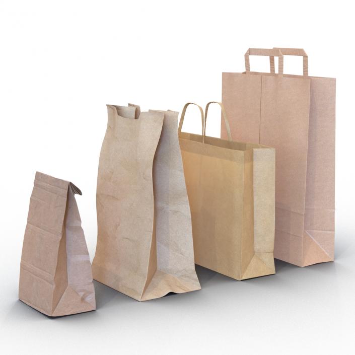 3D Paper Bags Collection 2 model