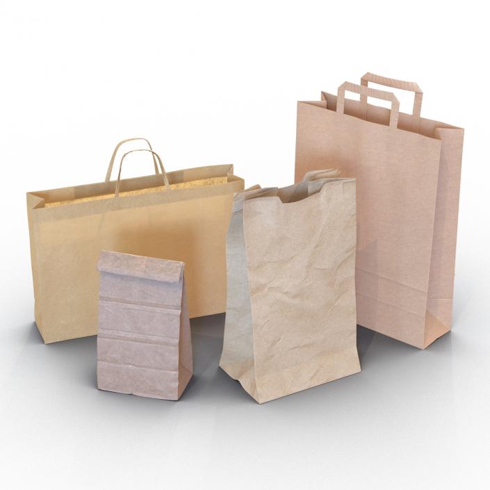 3D Paper Bags Collection 2 model