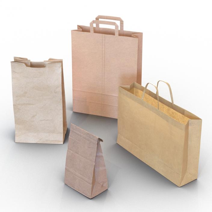 3D Paper Bags Collection 2 model