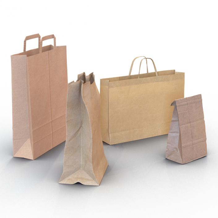 3D Paper Bags Collection 2 model